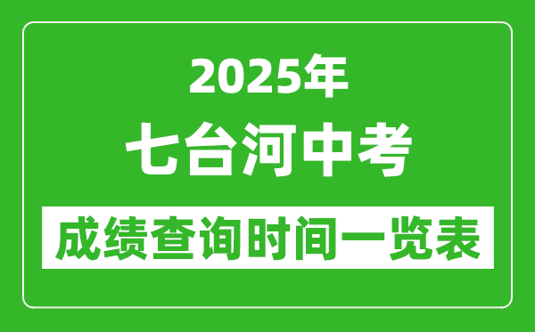 七臺河中考成績查詢時間2025年具體時間一覽表