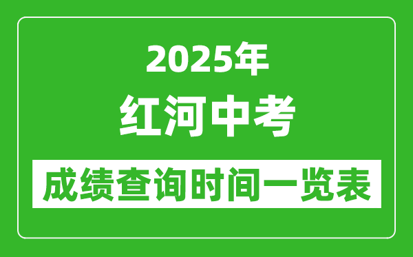 紅河中考成績查詢時間2025年具體時間一覽表