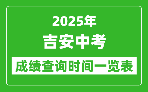 吉安中考成績查詢時間2025年具體時間一覽表
