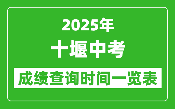 十堰中考成績(jī)查詢時(shí)間2025年具體時(shí)間一覽表