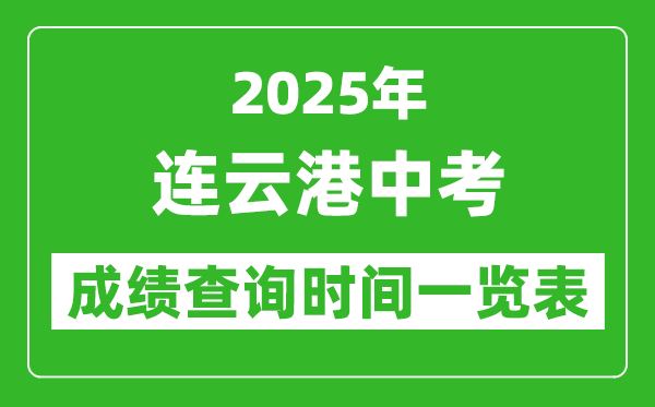 連云港中考成績查詢時間2025年具體時間一覽表