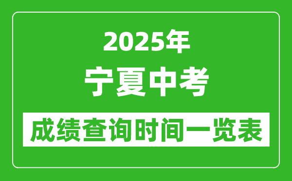 2025年寧夏各市中考成績(jī)查詢時(shí)間一覽表
