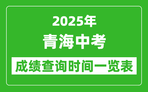 2025年青海各市中考成績查詢時間一覽表