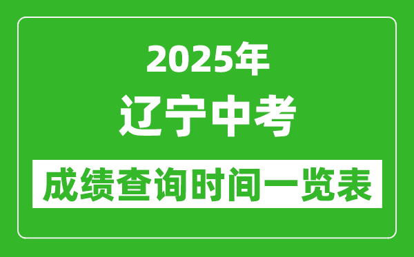 2025年遼寧各市中考成績查詢時間一覽表