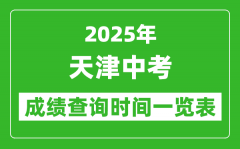 2025年天津中考成績查詢時(shí)間一覽表