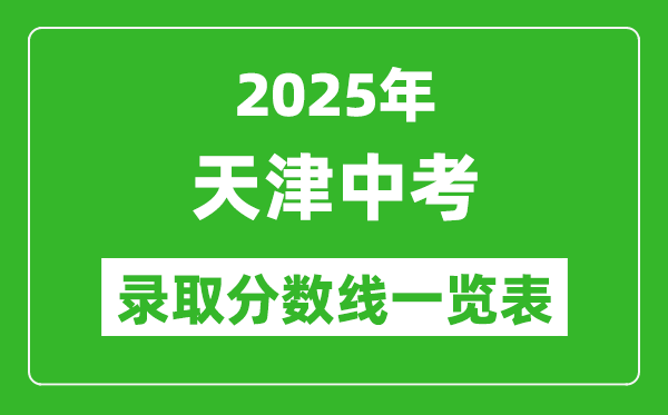 2025年天津中考錄取分?jǐn)?shù)線一覽表(含歷年分?jǐn)?shù)線)
