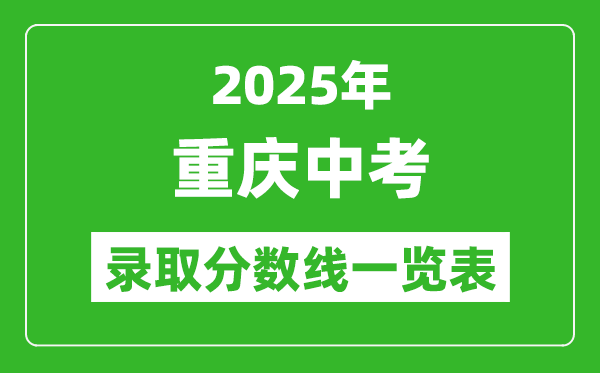 2025年重慶中考錄取分數(shù)線一覽表(含歷年分數(shù)線)