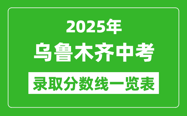 2025年烏魯木齊中考錄取分?jǐn)?shù)線一覽表(含歷年分?jǐn)?shù)線)