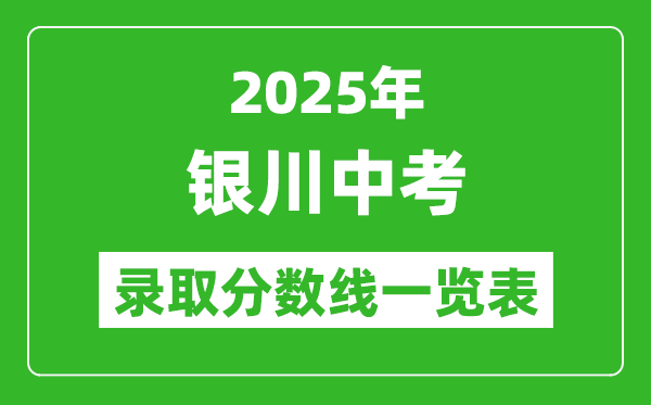 2025年銀川中考錄取分?jǐn)?shù)線一覽表(含歷年分?jǐn)?shù)線)