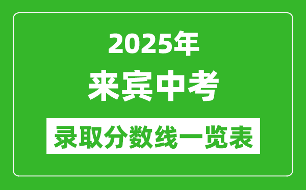 2025年來賓中考錄取分?jǐn)?shù)線一覽表(含歷年分?jǐn)?shù)線)