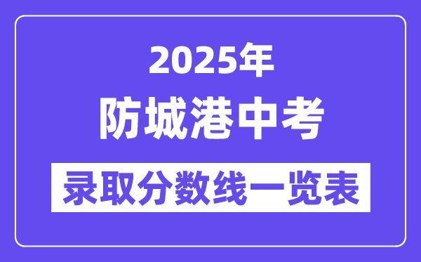 2025年防城港中考錄取分?jǐn)?shù)線一覽表(含歷年分?jǐn)?shù)線)