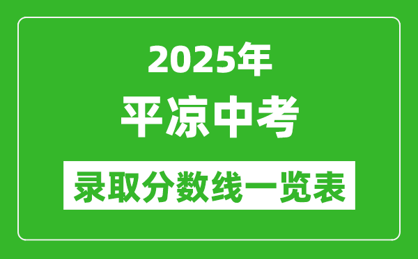 2025年平?jīng)鲋锌间浫》謹(jǐn)?shù)線一覽表(含歷年分?jǐn)?shù)線)