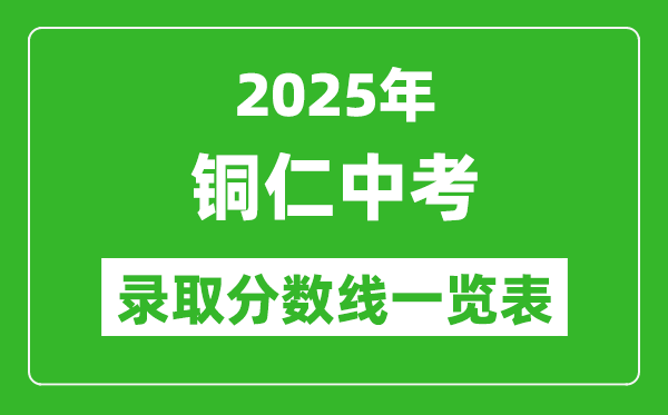 2025年銅仁中考錄取分數(shù)線一覽表(含歷年分數(shù)線)