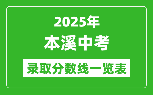 2025年本溪中考錄取分?jǐn)?shù)線一覽表(含歷年分?jǐn)?shù)線)