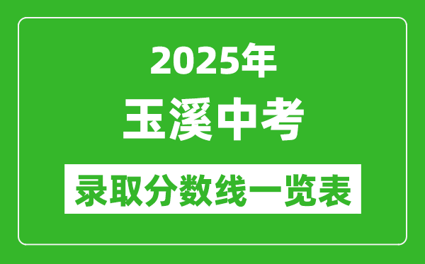 2025年玉溪中考錄取分?jǐn)?shù)線一覽表(含歷年分?jǐn)?shù)線)