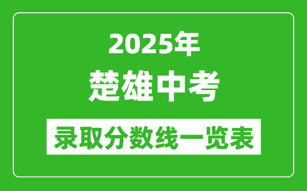 2025年楚雄中考錄取分數(shù)線一覽表(含歷年分數(shù)線)