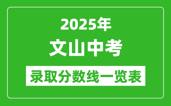 2025年文山州中考錄取分數線一覽表(含歷年分數線)