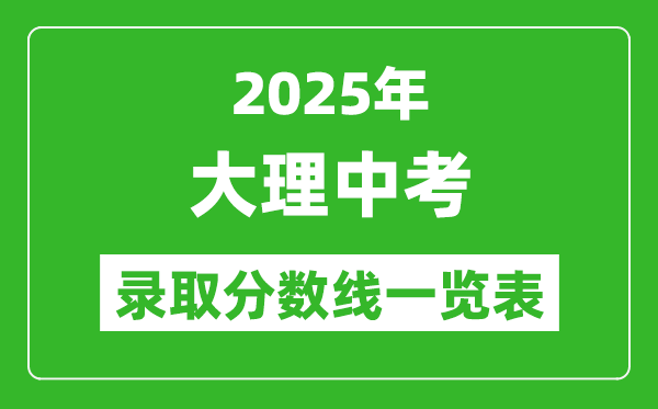 2025年大理中考錄取分?jǐn)?shù)線一覽表(含歷年分?jǐn)?shù)線)