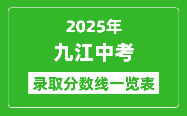 2025年九江中考錄取分數(shù)線一覽表(含歷年分數(shù)線)