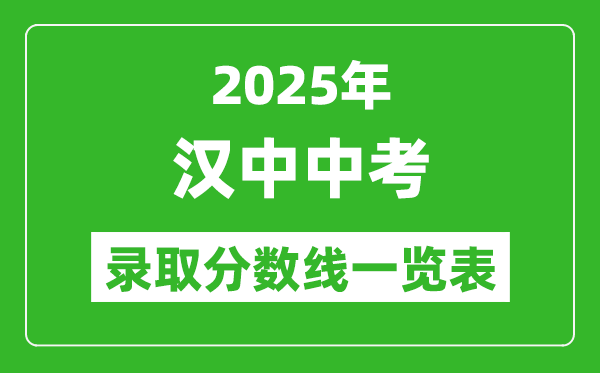 2025年漢中中考錄取分數(shù)線一覽表(含歷年分數(shù)線)