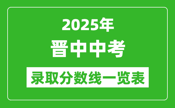 2025年晉中中考錄取分數(shù)線一覽表(含歷年分數(shù)線)