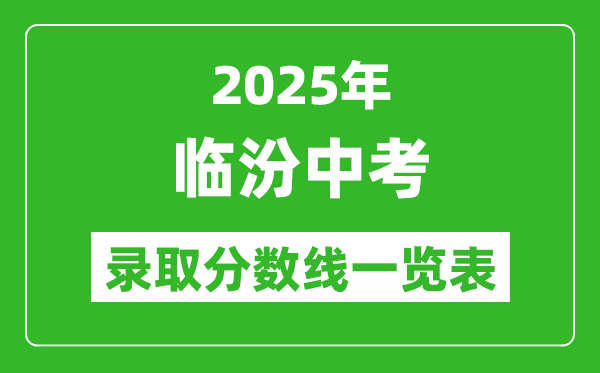 2025年臨汾中考錄取分?jǐn)?shù)線一覽表(含歷年分?jǐn)?shù)線)