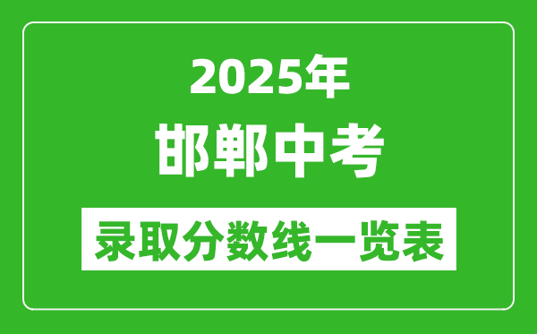 2025年邯鄲中考錄取分?jǐn)?shù)線一覽表(含歷年分?jǐn)?shù)線)