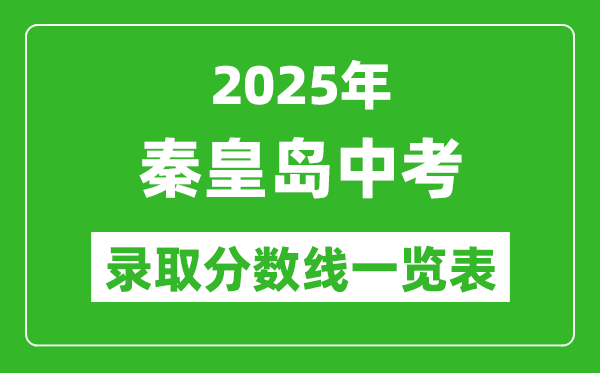 2025年秦皇島中考錄取分?jǐn)?shù)線一覽表(含歷年分?jǐn)?shù)線)