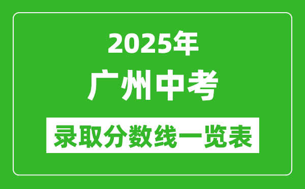 2025年廣州中考錄取分?jǐn)?shù)線一覽表(含歷年分?jǐn)?shù)線)