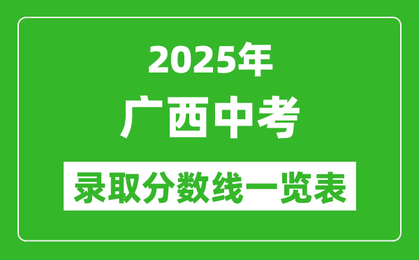 2025廣西各市中考錄取分?jǐn)?shù)線一覽表(14市完整版)