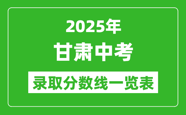 2025甘肅省各州市中考錄取分?jǐn)?shù)線一覽表(14州市完整版)