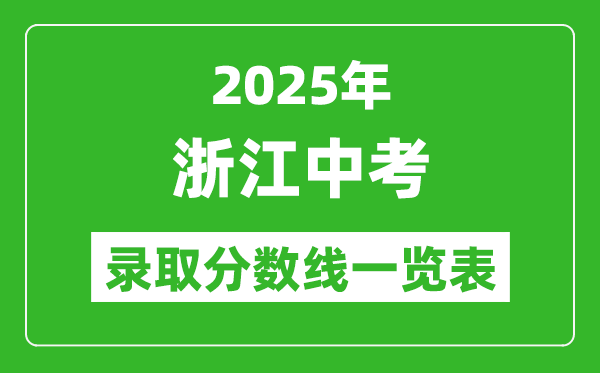 2025浙江省各市中考錄取分?jǐn)?shù)線一覽表(11市完整版)
