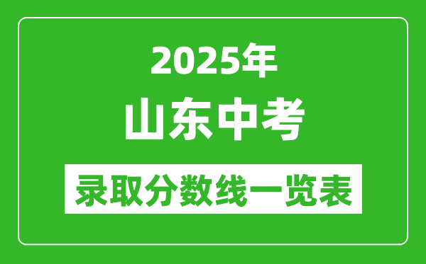 2025山東省各市中考錄取分?jǐn)?shù)線一覽表(16市完整版)