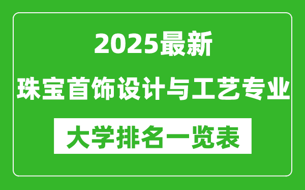 全國(guó)珠寶首飾設(shè)計(jì)與工藝專業(yè)最好的大學(xué)排名一覽表(2025最新)