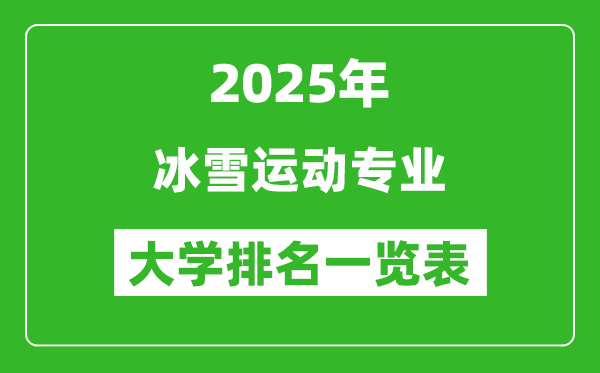 全國冰雪運(yùn)動專業(yè)最好的大學(xué)排名一覽表(2025最新)