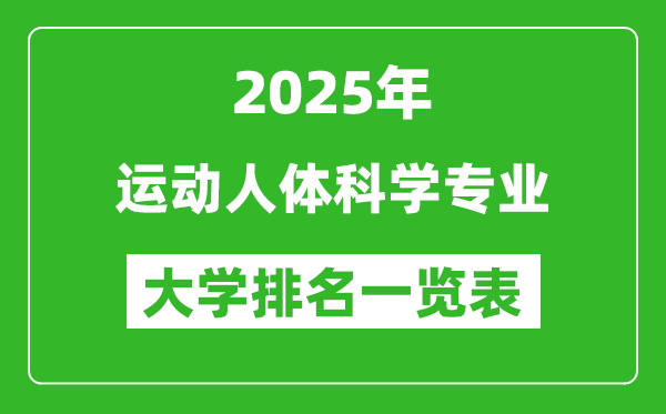 全國(guó)運(yùn)動(dòng)人體科學(xué)專業(yè)最好的大學(xué)排名一覽表(2025最新)