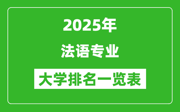 全國法語專業(yè)最好的大學(xué)排名一覽表(2025最新)