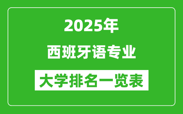 全國(guó)西班牙語(yǔ)專業(yè)最好的大學(xué)排名一覽表(2025最新)