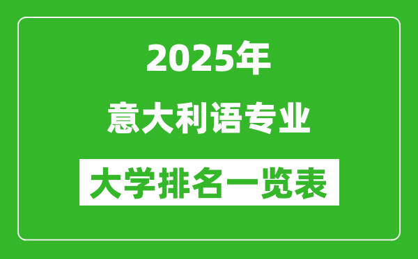 全國意大利語專業(yè)最好的大學排名一覽表(2025最新)