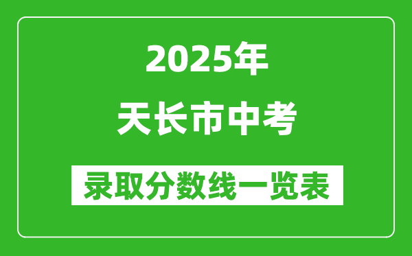 2025年天長市中考錄取分?jǐn)?shù)線一覽表(含歷年分?jǐn)?shù)線)