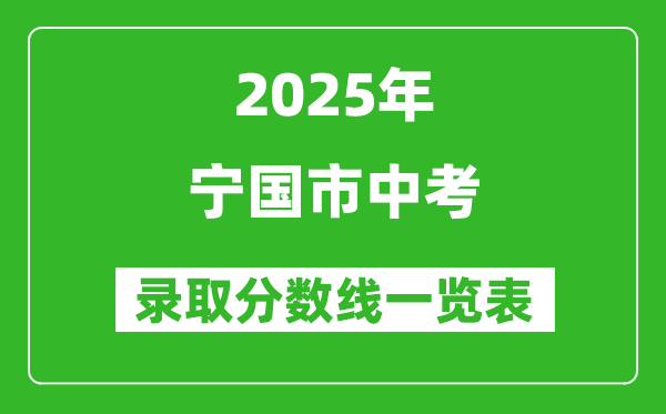 2025年寧國(guó)市中考錄取分?jǐn)?shù)線一覽表(含歷年分?jǐn)?shù)線)
