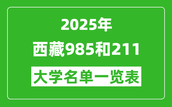 2025西藏所有985和211大學(xué)名單一覽表(1所)