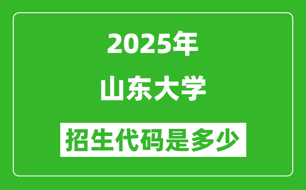 2025山東大學(xué)招生代碼是多少?附各專業(yè)代碼對照表