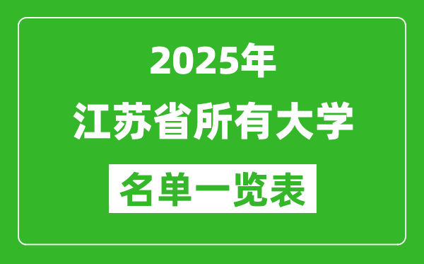 2025江蘇省有哪些大學(xué),江蘇省所有高校名單一覽表(172所完整版)
