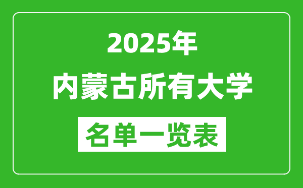 2025內(nèi)蒙古有哪些大學,內(nèi)蒙古所有高校名單一覽表(54所完整版)
