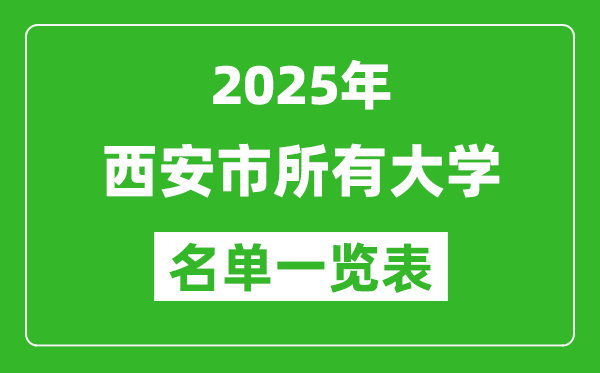 2025西安市有哪些大學(xué),西安市所有高校名單一覽表(63所完整版)