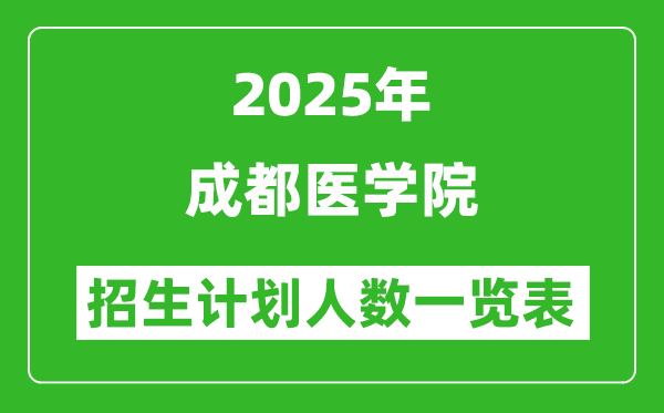 2025年成都醫(yī)學(xué)院在各省招生計(jì)劃人數(shù)一覽表