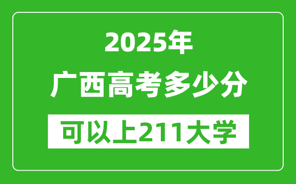 2025年廣西高考多少分可以上211大學？附廣西投檔線