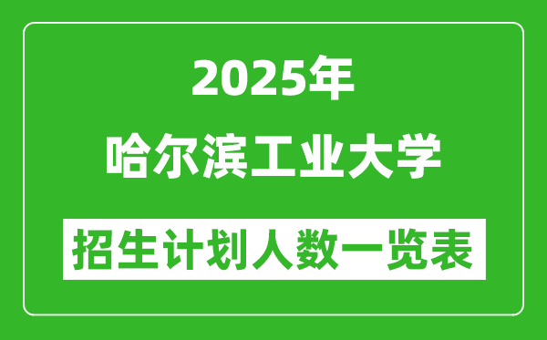 2025年哈爾濱工業(yè)大學(xué)在各省招生計(jì)劃人數(shù)一覽表