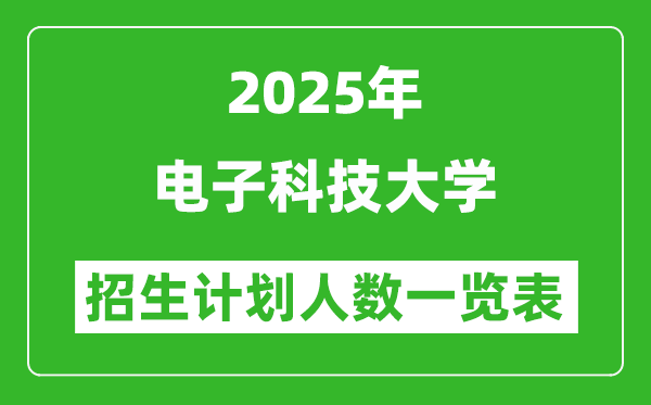 2025年電子科技大學(xué)在各省招生計(jì)劃人數(shù)一覽表